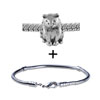 Silver Tone Antique Finished Cat Bracelet Combination