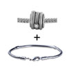 Silver Tone Circle Wrapped  Rhinestone  Bracelet Combination