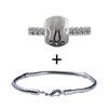 Silver Tone Horseshoe  Rhinestone  Bracelet Combination