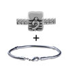  Silver  Tone Cube Eccentric Symbol Bracelet Combination