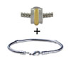 Round Gold Tone Stripe Snap Bracelet Combination