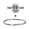 Silver Tone Smiling Face Bracelet Combination