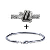 Silver Tone Rattlesnake Bracelet Combination