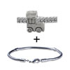 Silver Tone Small Car Bracelet Combination