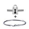 Silver Tone Lock Bracelet Combination