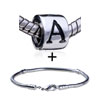 Cylindrical Shaped Letter A  European   Bead  Bracelet Combination