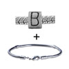 Silver Tone Letter B Pattern Bracelet Combination