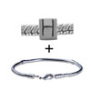 Silver Tone Letter H Pattern Bracelet Combination