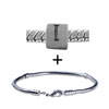 Silver Tone Letter I Pattern Bracelet Combination