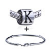 Cylindrical Shaped Letter K Pattern  European   Bead  Bracelet  ... 
