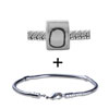 Silver Tone Letter O Pattern Bracelet Combination