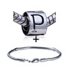 Cylindrical Shaped  Letter   P  Pattern European Bead Bracelet  ... 