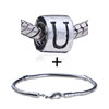 Cylindrical Shaped  Letter   U  Pattern European Bead Bracelet  ... 