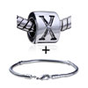 Cylindrical Shaped Letter X Pattern  European   Bead  Bracelet  ... 