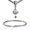 Dangling Exquisite Swan Pattern European Bead Bracelet  ... 
