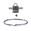 Silver Tone Fashion Handbag Bracelet Combination