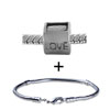 Silver Tone Round Love Bracelet Combination
