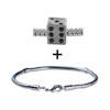 Silver Tone Dice Bracelet Combination