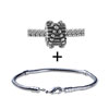 Silver Tone Intricate Dotted Bracelet Combination