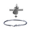 Silver Tone  Musical  Guitar Bracelet Combination