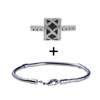 Silver Tone Triangle Decorated Bracelet Combination
