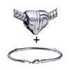 Austrian Silver Plated  Heart  European Bead Bracelet  ... 