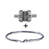  Silver  Tone Round Circle Design Bracelet Combination