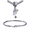 Dangling Cupid's Arrow Through  Heart  European Bead Bracelet  ... 