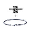 Silver Tone Droplet Flower Bracelet Combination