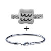 Zodiac Aquarius European Bead Bracelets Combination