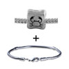 Silver Tone Crab Designed Bracelet Combination