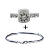 Silver Tone Cube Star  Rhinestone  Bracelet Combination