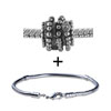Silver Tone Bead Decoration Bracelet Combination