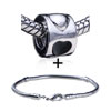 Cylindrical  Heart  European Bead Bracelet Combination  ... 