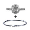 Silver Tone Decorated Ornament Bracelet Combination
