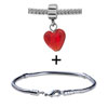 Dangle Murano Glass Red  Heart   Bracelet  Combination