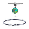 Dangle Murano Glass Turquoise Round Bracelet Combination