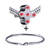 Red  Crystal  Plus Sign European Bead Bracelet Combination