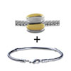 Alternating Gold And Silver Tone Ornament Bracelet Combination