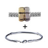 Half Gold And Silver Tone Ornamental Bracelet Combination