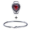 Garnet  Heart  Crystal European Bead Bracelet Combination