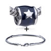 Round Dark Blue Star European Bead Bracelet Combination