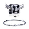 Square Shaped Four Petal Flower Pattern European Bead Bracelet Combination