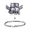 Twin Cats Pattern European Bead Bracelet Combination