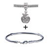 Dangle Apple  Rhinestone  Bracelet Combination