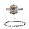 Orange And Clear Rhinestone Round Bracelet Combination