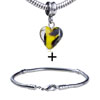 Dangling  Heart  Shaped Yellow And Brown Color European Bead  ... 