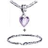 Dangling  Heart  February Amethyst Color Birthstone European  ... 