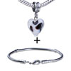 Dangling  Heart  Shaped Blood In Snow Pattern European Bead  ... 
