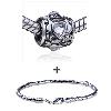 Cylindrical Shaped Crystal  Heart  Pattern European Bead  ... 
